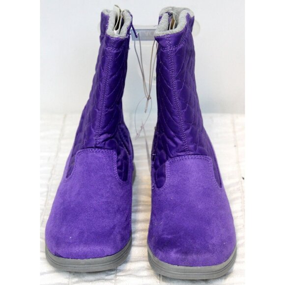 TCP Children's Place Purple Winter Snow Boots sz 5 NWT Girls Faux Suede Quilted - Picture 3 of 7